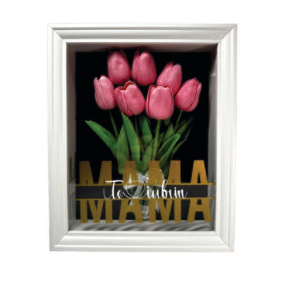 Tablou 3d cu lalele roz - Mama te iubim