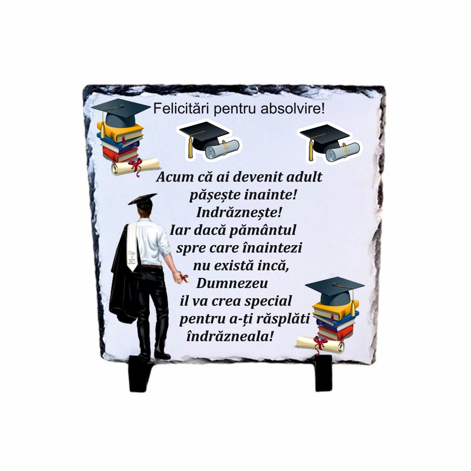Piatră ardezie – Cadou inspirațional pentru absolvire, Model 1