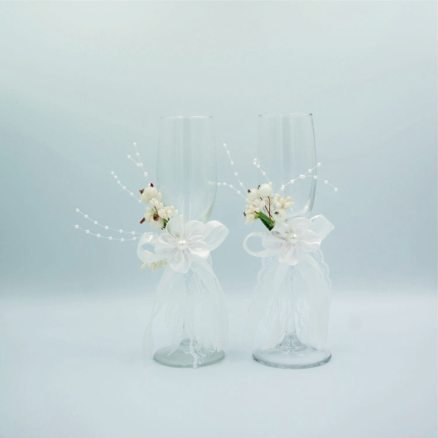 Pahare nunta - White Flowers