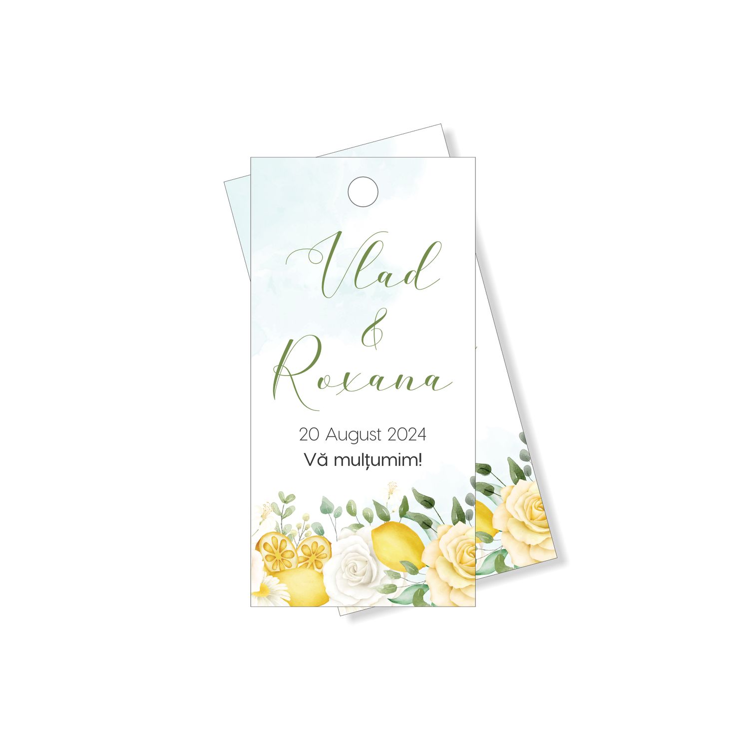 Lemon Bliss - Eticheta dreptunghiulara pentru sticle si marturii de nunta