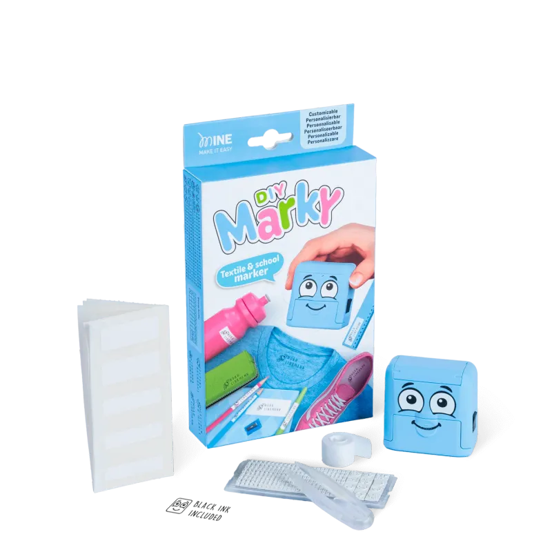DIY Marky: Stampila marker pentru textile și școală sau gradinita, albastra
