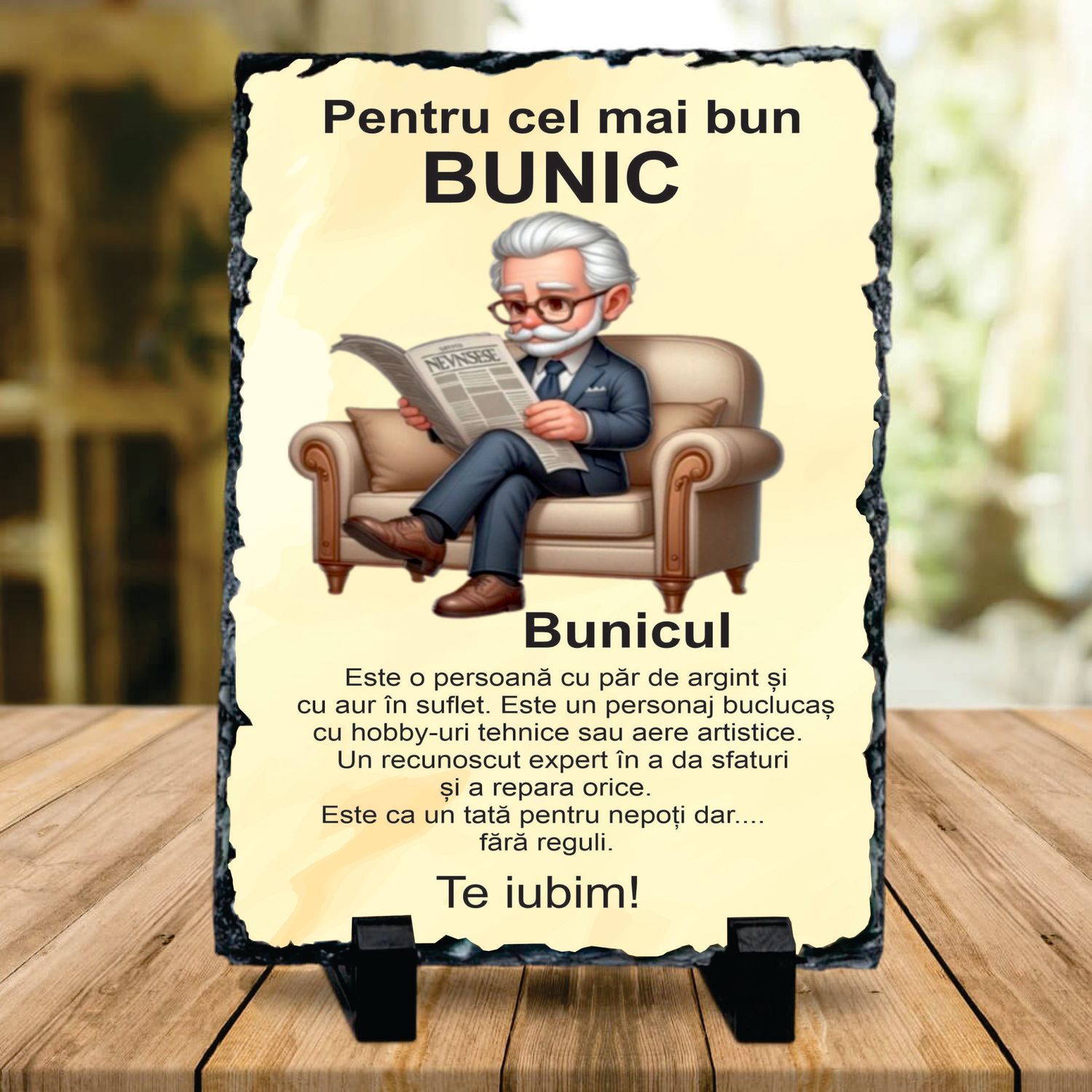 Piatră ardezie pentru bunic – Cadou emoționant pentru cel mai înțelept sprijin
