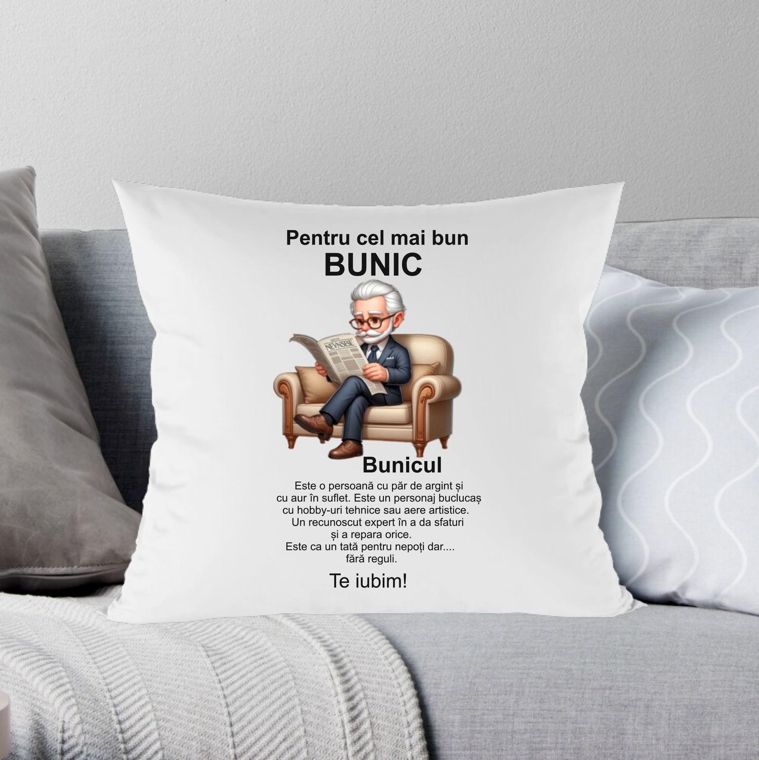 Pernă „Pentru cel mai bun BUNIC”