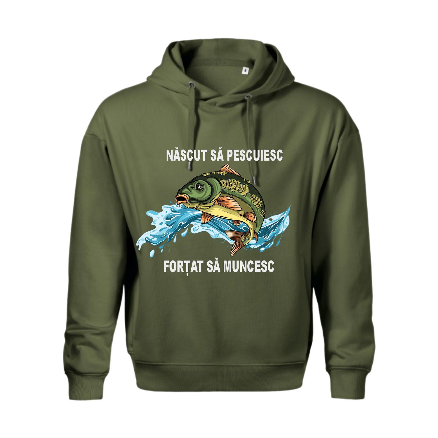 Hanorac pentru barbati - Nascut sa pescuiesc, fortat sa muncesc