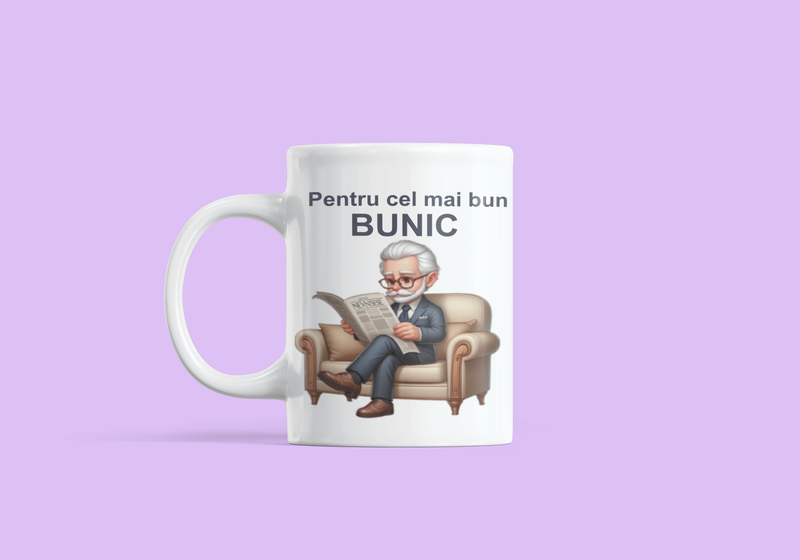 Cană „Pentru cel mai bun bunic” – Cadou cu suflet pentru un bunic de neînlocuit