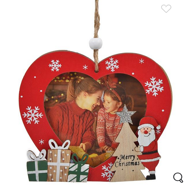 Ornament pentru brad din lemn cu poza