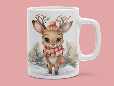 Cana tematică de iarnă cu ren – Cadou vesel și cozy pentru sărbători