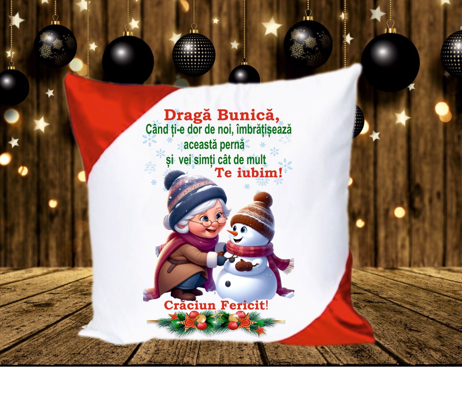 Perna 40x40 cu mesajul Draga Bunica