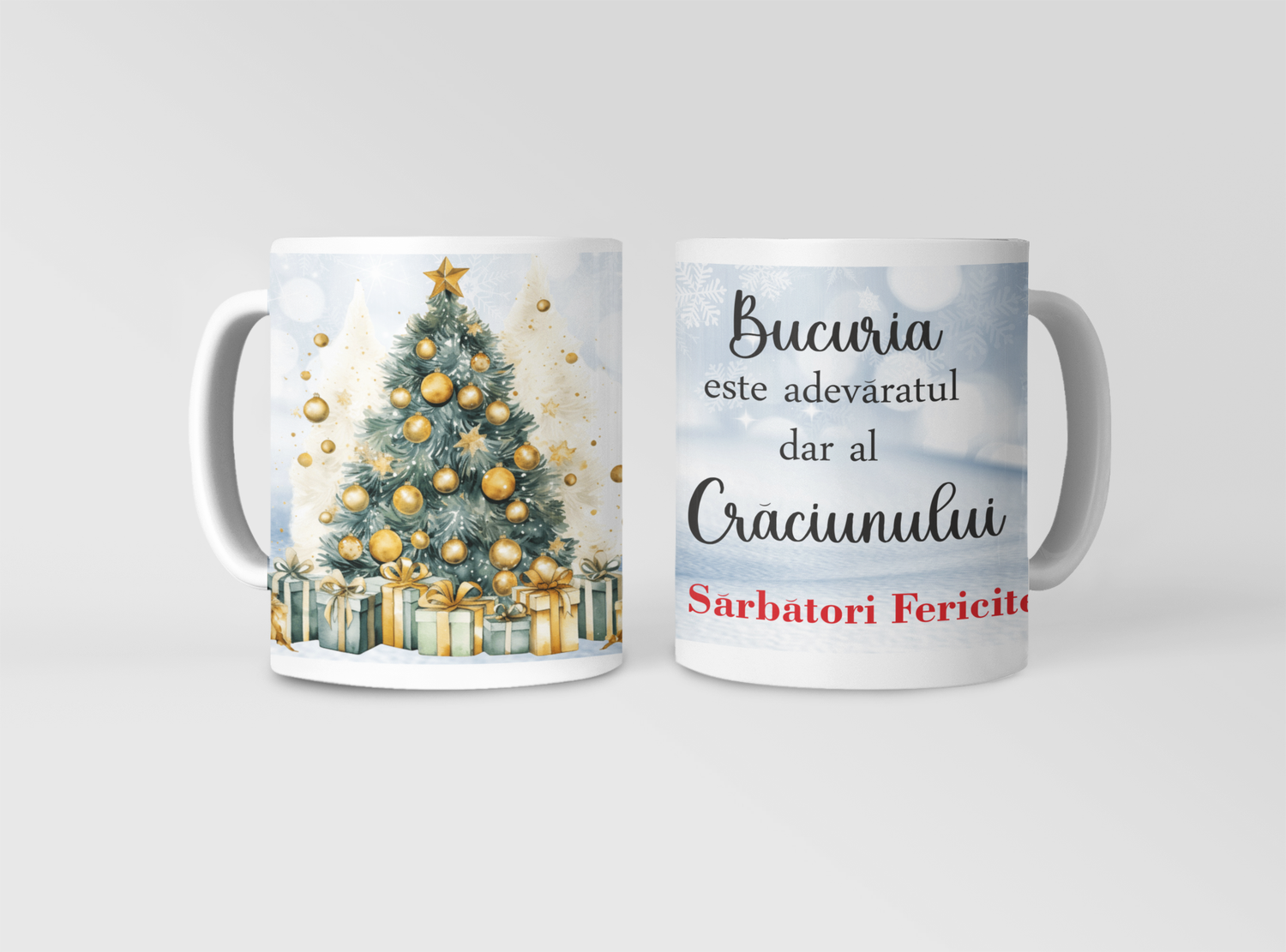 Cană „Bucuria este adevăratul dar al Crăciunului” – Cadou cu suflet pentru o sărbătoare plină de emoție