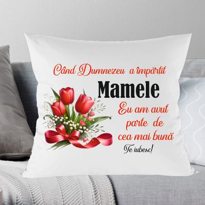 Pernă pentru mama cu mesaj emoționant