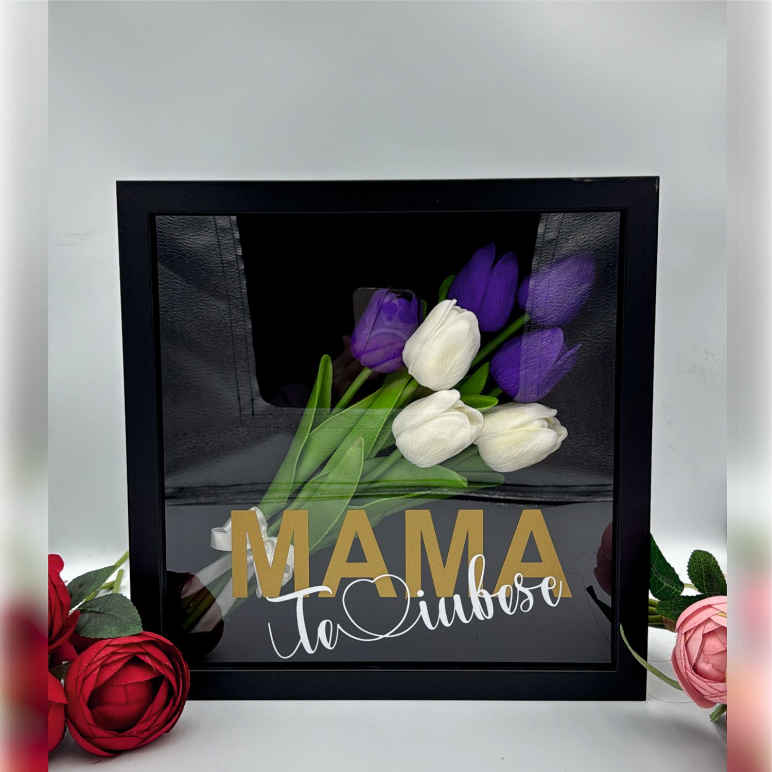 Tablou 3D cu mesaj - MAMA, Te iubesc, 25x25 cm
