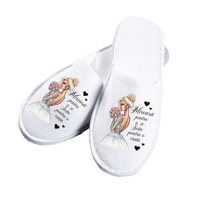 Papuci Mireasă – „Mireasă pentru o zi, Soție pentru o viață” | Model 1 Papuci Mireasă – „Mireasă pentru o zi, Soție pentru o viață” | Model 1