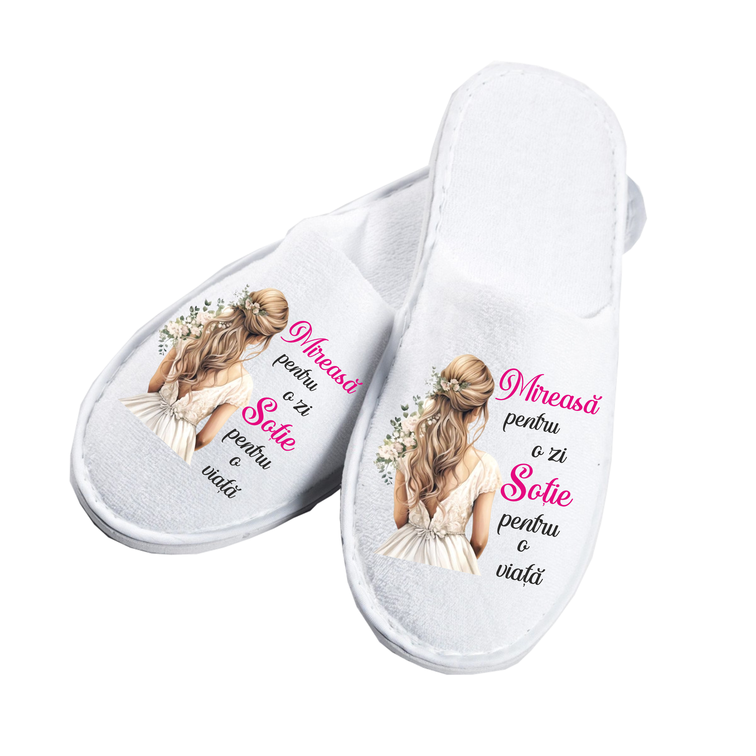 Papuci Mireasă  – Model 2 | Mărime Universală | Confortabili și Delicați pentru Ziua Nunții