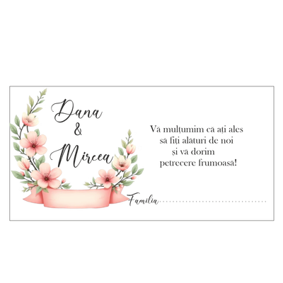 Plic bani nuntă personalizat   Model 5,  carton 250g