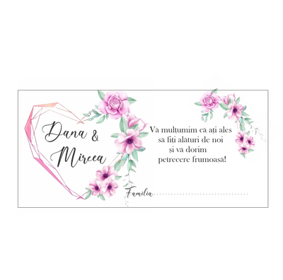 Plic bani nuntă personalizat   Model 6,  carton 250g