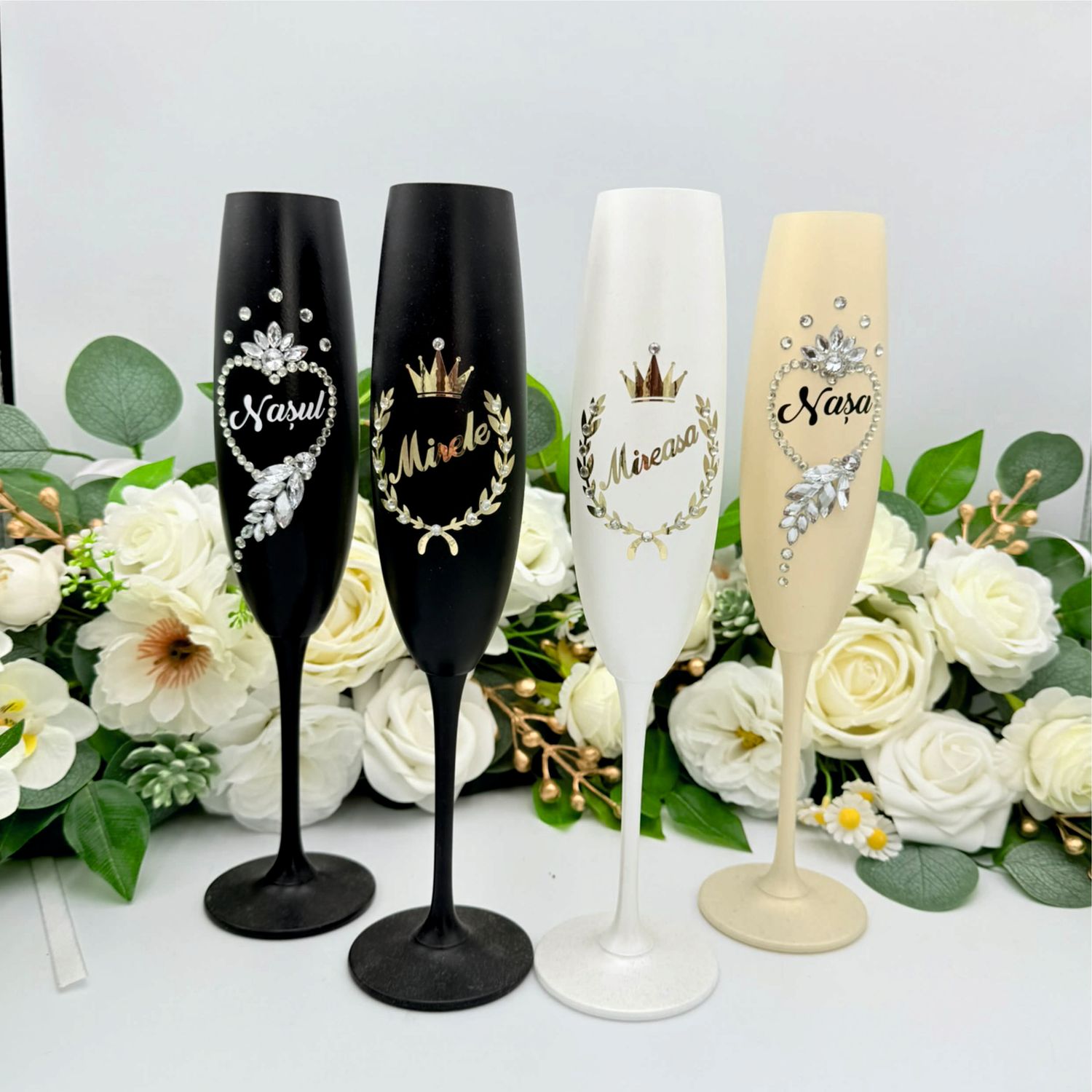 Set 4 pahare Miri și Nași  model 9