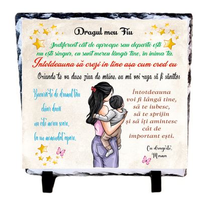 Piatra ardezie cu mesaj pentru Fiu