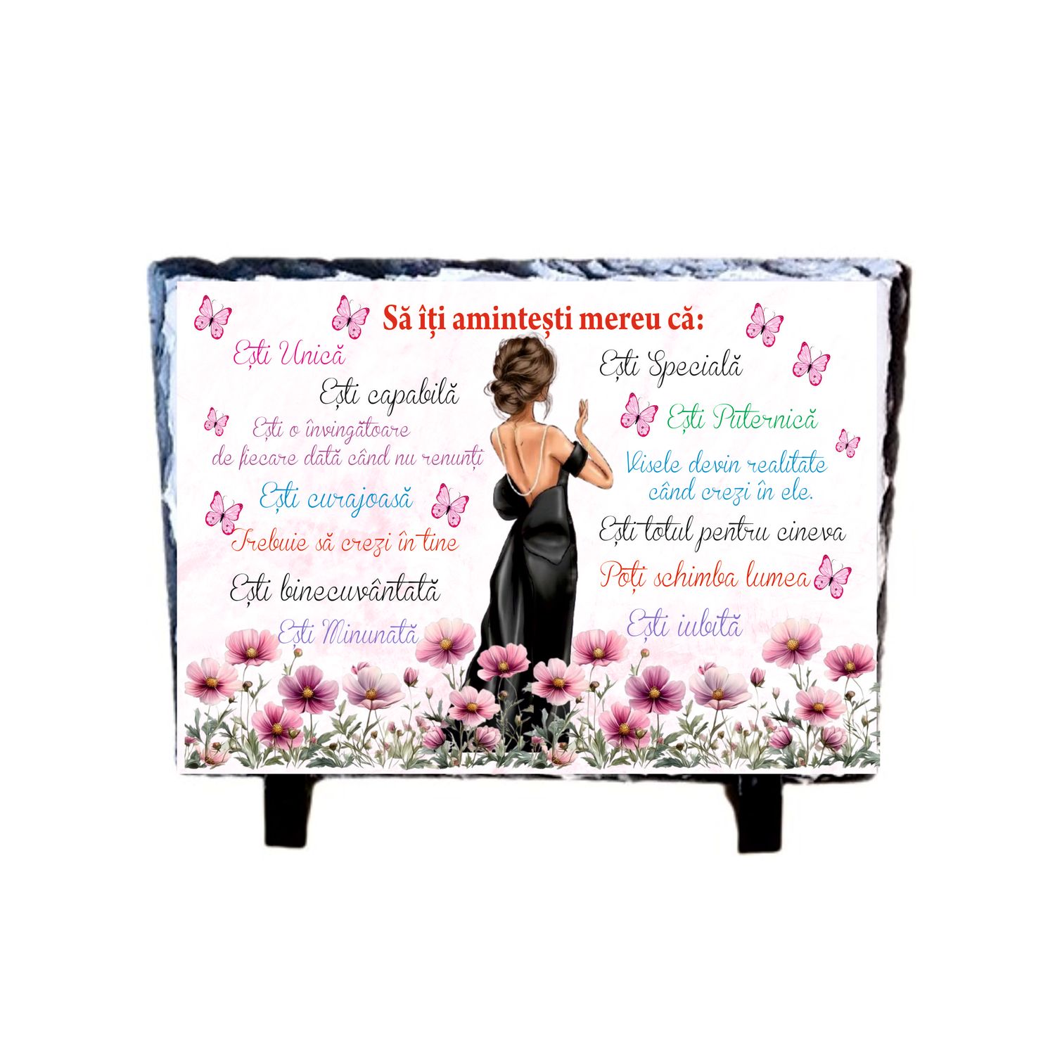 Piatra ardezie 20x30 cu mesaje Motivationale