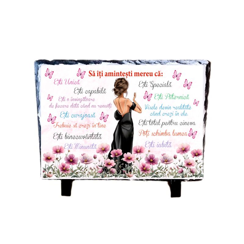 Piatra ardezie 20x30 cu mesaje Motivationale