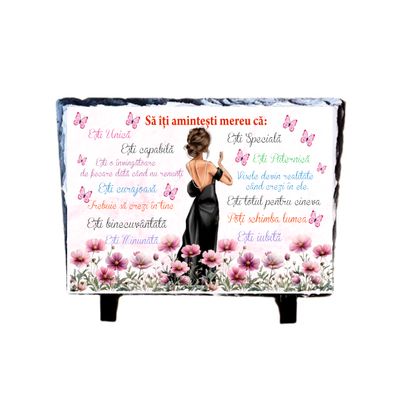 Piatra ardezie 20x30 cu mesaje Motivationale