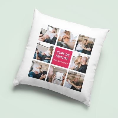 Perna personalizata cu 8 poze si text