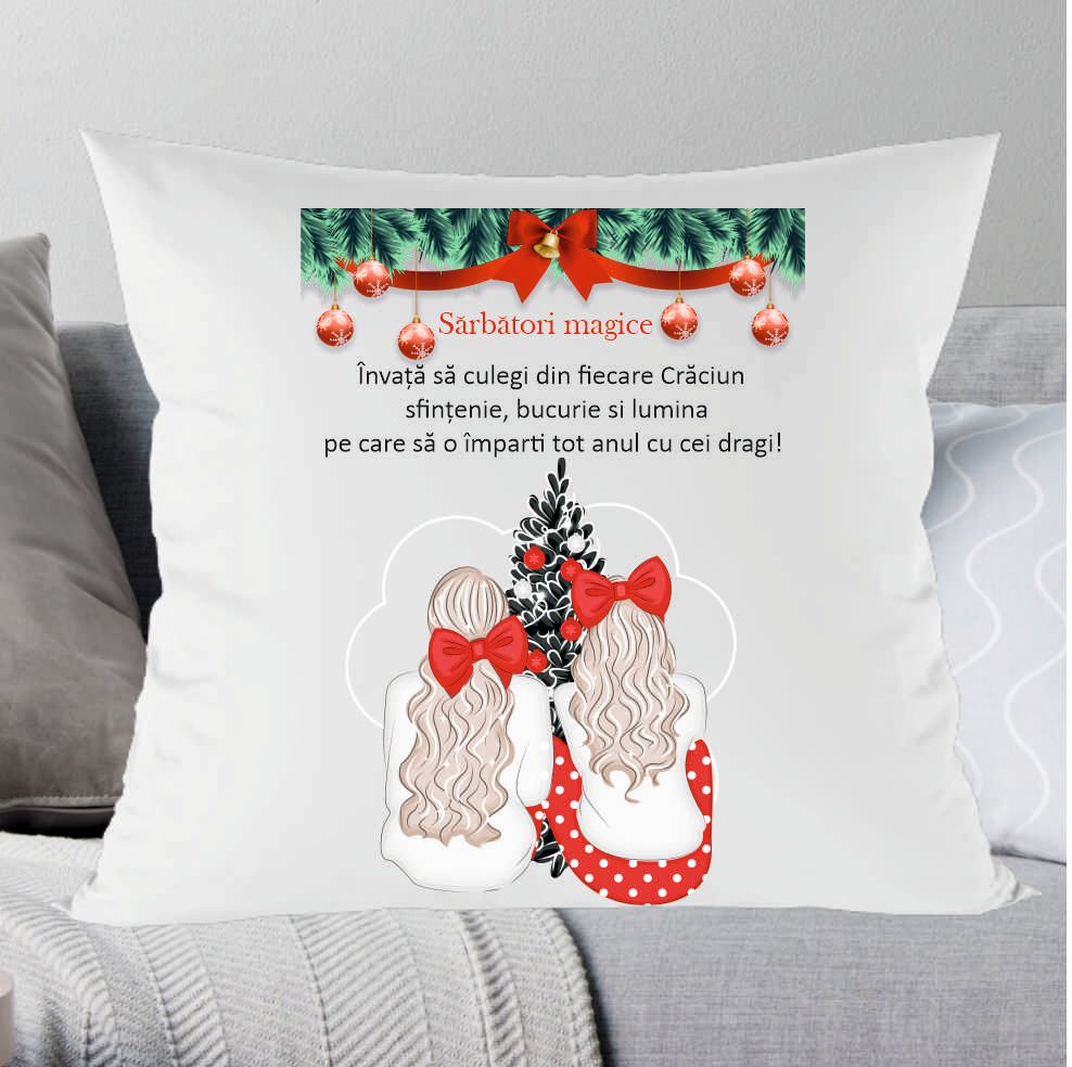 Perna patrata cu mesaj de Craciun pentru prietena