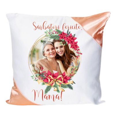 Perna personalizata cu poza si text ,, Sarbatori fericite, Mama!