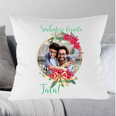 Perna personalizata cu poza si text ,, Sarbatori fericite, Tata!