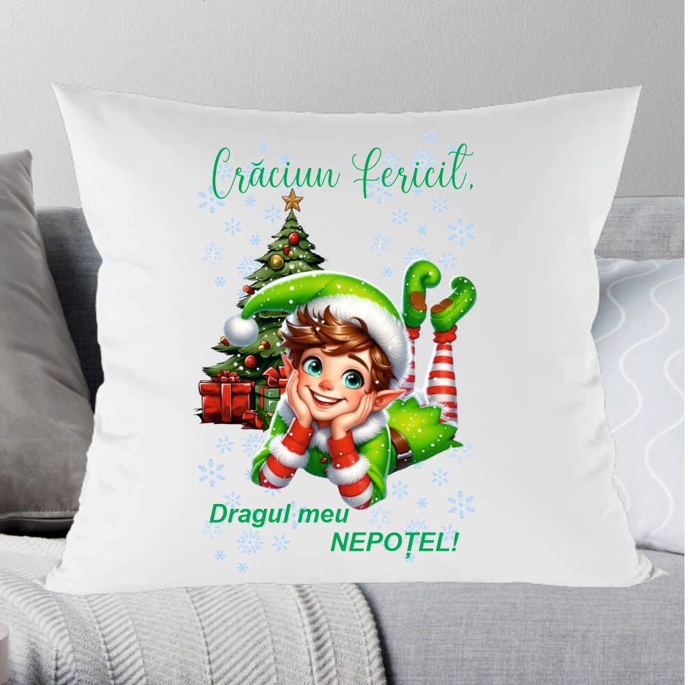 Perna personalizata – Craciun Fericit, dragul meu nepotel! 🎄