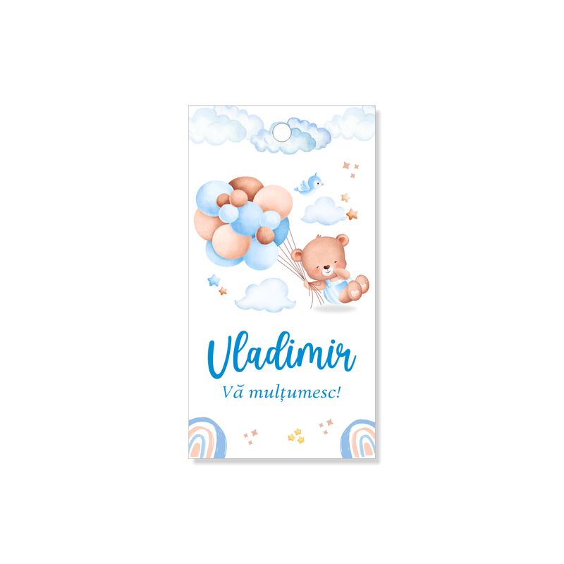 Eticheta cartonata botez – „Povestea Ursulețului Zburător”, 40×80 mm, carton 250g Eticheta cartonata botez – „Povestea Ursulețului Zburător”, 40×80 mm, carton 250g