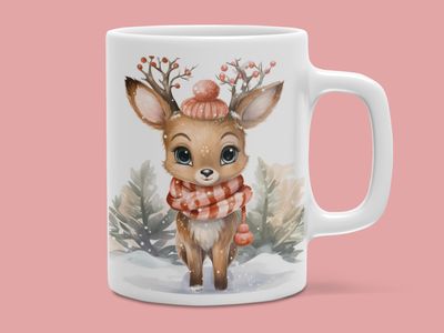 Cana tematică de iarnă cu ren – Cadou vesel și cozy pentru sărbători