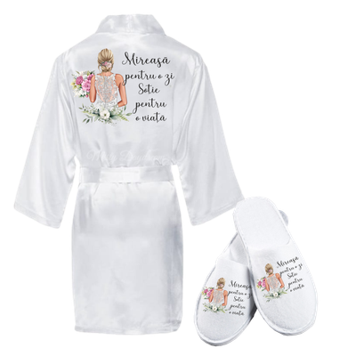 Set halat cu papuci -mireasa pentru o zi , Sotie pentru o viata 6