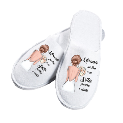 Papuci Mireasă pentru o zi – Model 1 | Mărime Universală | Design Delicat cu Fluturi și Voal Papuci Mireasă pentru o zi – Model 1 | Mărime Universală | Design Delicat cu Fluturi și Voal