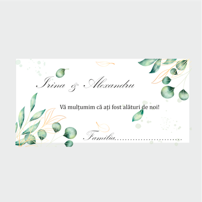 Plic personalizat cu nume miri pentru nuntă, cartonat 250g