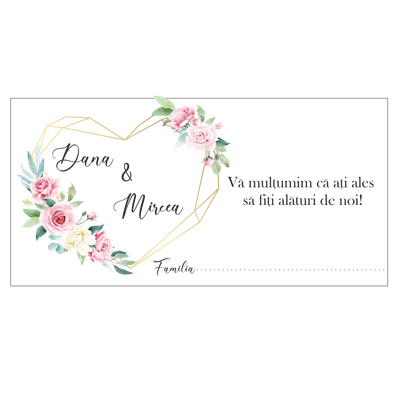 Plic bani nuntă personalizat   Model 8,  carton 250g