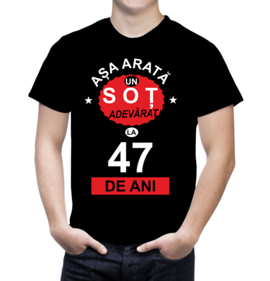 Tricou Bărbat Personalizat – Așa Arată un Soț Adevărat la [X] Ani