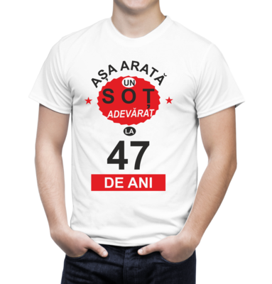 Tricou Bărbat Personalizat – Așa Arată un Soț Adevărat la [X] Ani