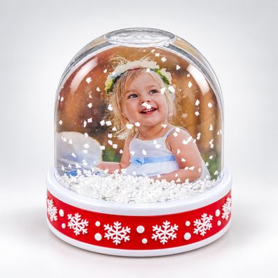 Glob de Zăpadă Personalizat cu Fotografie și Lumini LED – Cadou de Crăciun
