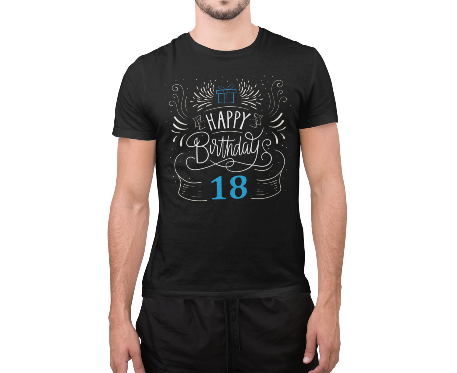 Tricou „Happy Birthday 18” – bumbac 100%, cadoul perfect de majorat