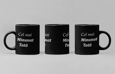 Cana neagră „Cel mai minunat Tată” – Cadou elegant și emoționant pentru un super-tată