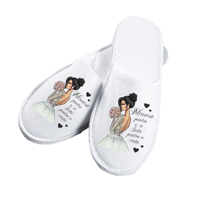 Papuci Mireasă – „Mireasă pentru o zi, Soție pentru o viață”  Model 2