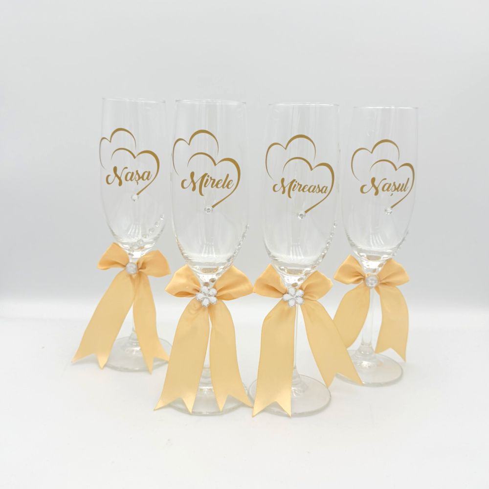 Set de 4 Pahare Miri și Nași