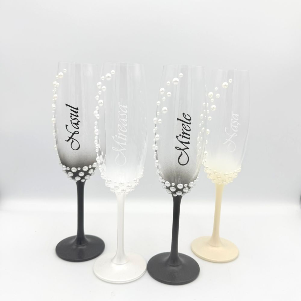 Set 4 pahare Miri si Nasi cu perle