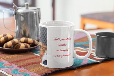 Cana personalizată cu o poză și text, 330 ml.