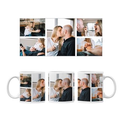 Cana personalizată cu 5 poze - colaj foto, 330 ml.