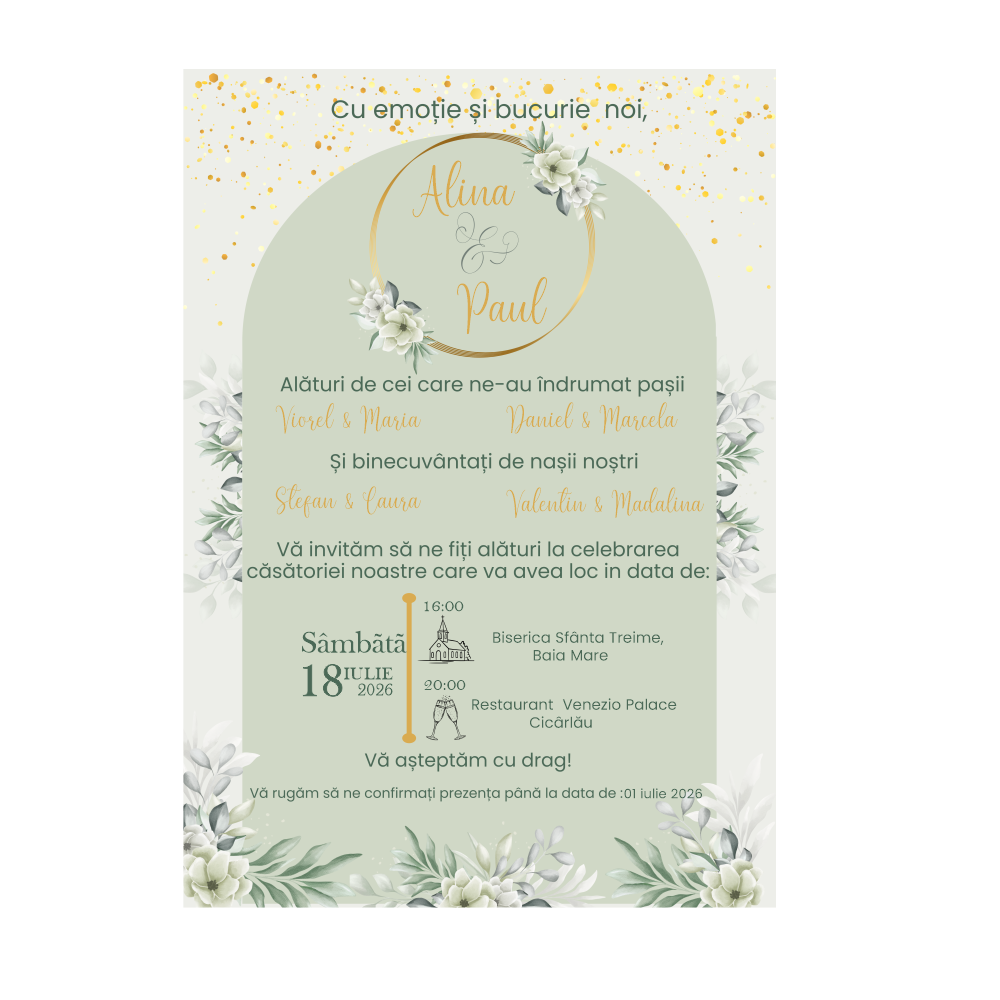 Invitatie Matcha 13x18, 250g , fara plic