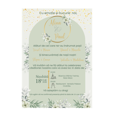 Invitatie Matcha 13x18, 250g , fara plic