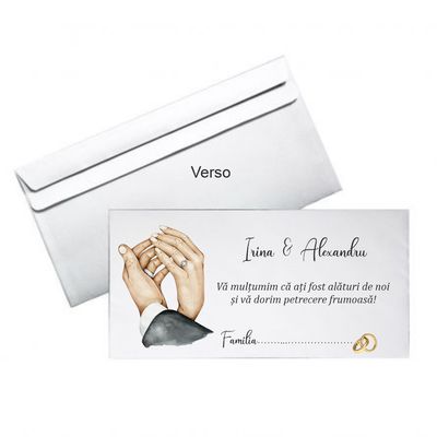 Plic bani pentru nuntă Hands , hartie 80g