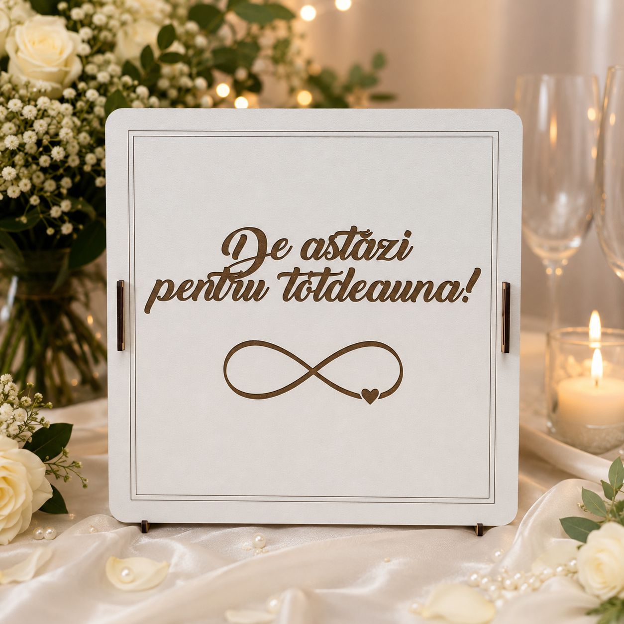 Cutie dar pentru plicuri din MDF alb, 30*30*11cm
