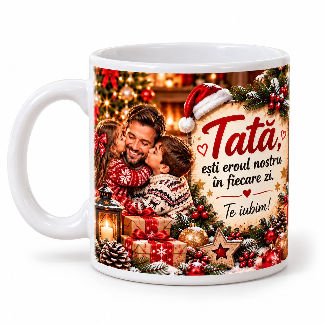 Cană de Crăciun pentru Tata - Cadou din partea copiilor, 330 ml